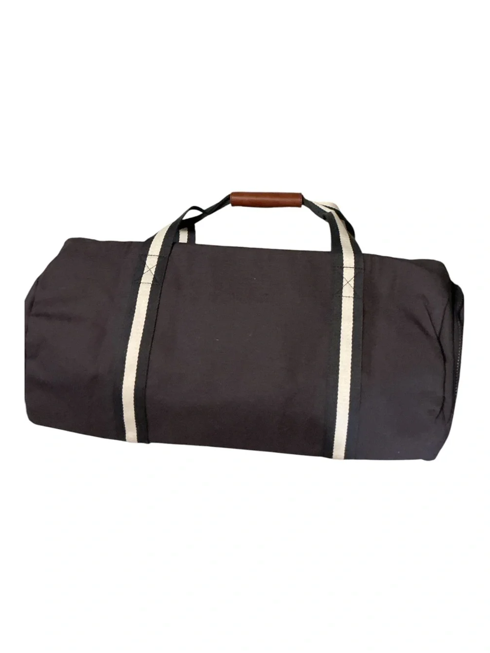Ralph Lauren Black Canvas Duffel with White Straps